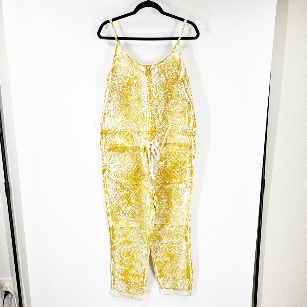 Enza Costa Printed 100% French Linen Sleeveless Jumpsuit